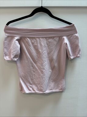 Alexander McQueen Dusty Rose Knit Off Shoulder Top